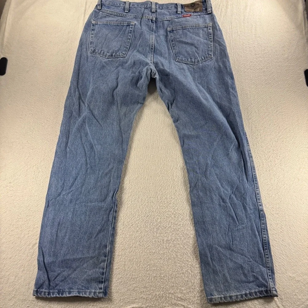 Wrangler Regular Fit Jeans Mens 36x32 Blue 96501DS Cotton Denim Straight Leg
